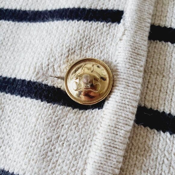 GAP Baby Button Cardigan In Bold Navy Stripe Size 5 Years GUC - Picture 10 of 11